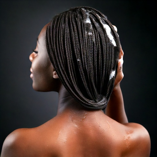 alt="Professional hair care results showing protective braided style after using natural hair cleansing products"
